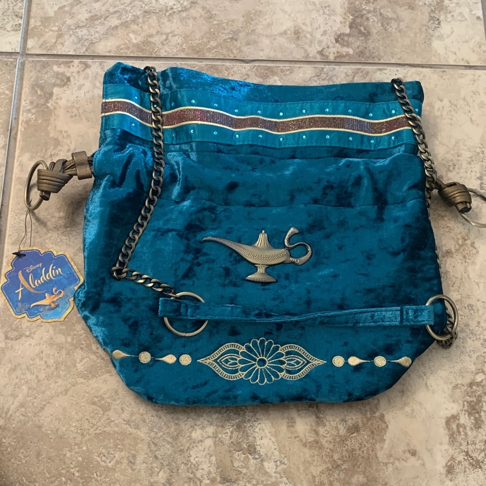 Disney Aladdin Blue turquoise Velvet Shoulder Bag NEW Jasmine purse NEW